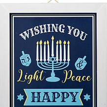 Glitzhome 24" Hanukkah Wooden Porch Sign or Standing Décor