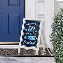 Glitzhome 24" Hanukkah Wooden Porch Sign or Standing Décor