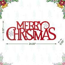 Glitzhome 24" Metal Merry Christmas Wall Decor