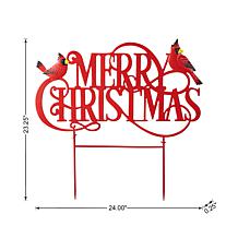 Glitzhome 24" Metal Merry Christmas Yard Stake
