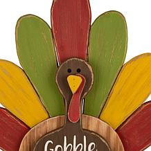 Glitzhome 24.25in.H Thanksgiving Wooden Turkey Standing Décor