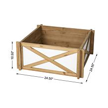 Glitzhome 24.5" Natural and White Wooden Tree Collar