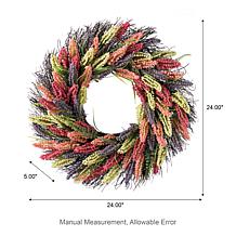Glitzhome 24"D Pink, Purple & Yellow Mixed Heather Wreath