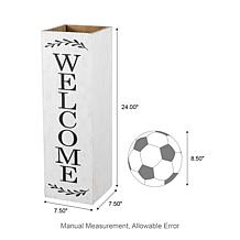 Glitzhome 24"H Double Sided Solid Wood White Boxed Porch Sign