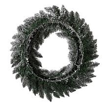 Glitzhome 24in D Pre-Lit Snow Flocked Christmas Wreath LED Lights