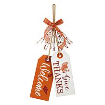 Glitzhome 24in. H Thanksgiving Wooden Give Thanks Door Hanger