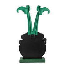 Glitzhome 24in H Wooden St. Patrick's Leprechaun Gold Porch Decor