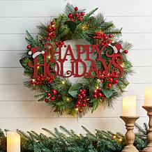 Glitzhome 24in. L Metal HAPPY HOLIDAYS Christmas Wall Decor