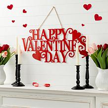 Glitzhome 24in L Metal HAPPY VALENTINE'S DAY Wall Decor