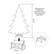 Glitzhome 27.5" Natural and White Wooden Tree Collar