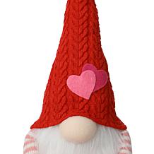 Glitzhome 28.25" H Fabric Valentine's Gnome Shelf Sitter Dangling Legs
