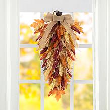 Glitzhome 28"H Fall Multi-Colored Sorghum Swag with Hanger