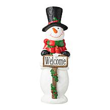 Glitzhome 29.25" Christmas Snowman Porch Decor w/Lights, Timer