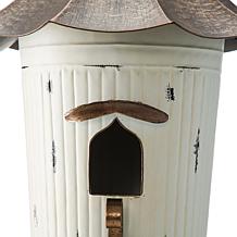 Glitzhome 29.75" Distressed Metal Pagoda Birdhouse with Bronze Roof