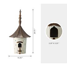 Glitzhome 29.75" Distressed Metal Pagoda Birdhouse with Bronze Roof