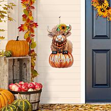 Glitzhome 29.75"H Fall Highland Cow Yard Stake or Wall Décor