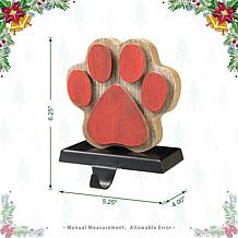 Glitzhome 2PK 6.25in. H Wooden and Metal Paw Stocking Holder