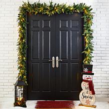 Glitzhome 2pk 9' Pre-Lit LEDs Greenery Pinecone Christmas Garland