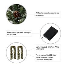 Glitzhome 2pk 9' Pre-Lit LEDs Greenery Pinecone Christmas Garland