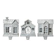 Glitzhome 3-pc 7" Galvanized House Stocking Holders