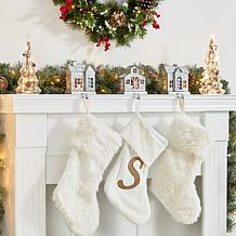 Glitzhome 3-pc 7" Galvanized House Stocking Holders