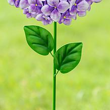 Glitzhome 3-Piece Hydrangea Garden Stakes with Wall Decor Option