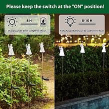 Glitzhome 3-pk 36" Solar Angel Stake Light w/ Stainless Steel Pole