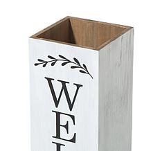 Glitzhome 30" Double Sided Solid Wood Box Porch "Welcome" Sign
