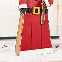 Glitzhome 30"H Christmas Chunky Wood Santa Porch Decor