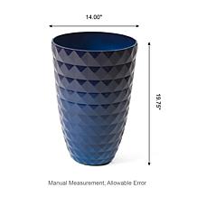 Glitzhome 30"H Solar Lighted Hanging Plastic Basket and Planter