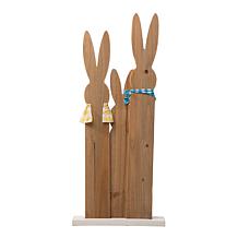 Glitzhome 30in H Easter Wooden Bunny Family Standing Decor