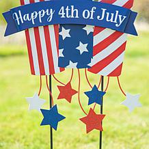 Glitzhome 30in H Patriotic Americana Firecracker Yard Stake Decor