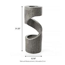 Glitzhome 31.25" Polyresin Spiral Outdoor Fountain w/ Pump, LED Light