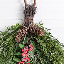 Glitzhome 31.5"H Christmas Greenery Frosted PE Dripping Teardrop wi...