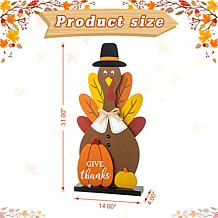 Glitzhome 31in. H Thanksgiving Wooden Turkey Porch Decor