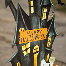 Glitzhome 32" Metal Haunted House Yard Stake