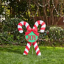 Glitzhome 35.5" Lighted Candy Cane Outdoor Decor with LED Lights