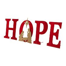 Glitzhome 35.5" Lighted Metal HOPE Stake, Standing or Wall Decor