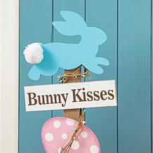 Glitzhome 35.5in H Easter Wooden Bunny and Eggs Porch Decor