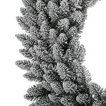 Glitzhome 36" D Oversized Pre-Lit Snow Flocked Christmas Wreath