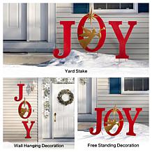 Glitzhome 36" H Metal JOY Angel Yard Stake, Standing or Wall Decor