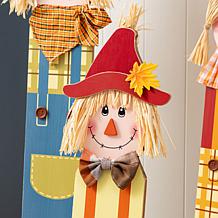 Glitzhome 36"H Fall 3pc Wood Sacrecrow Family Porch Decor