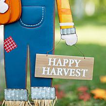 Glitzhome 36in. H Fall Metal Scarecrow Yard Stake or Hanging Sign