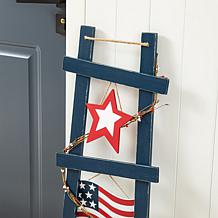 Glitzhome 36in H Patriotic Americana Ladder-shaped USA Porch Decor
