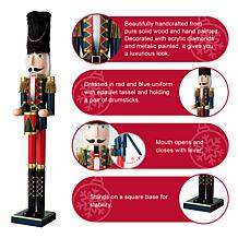 Glitzhome 36in. H Wooden Christmas Drummer Nutcracker