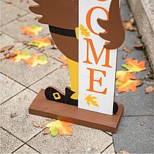Glitzhome 36in.H Thanksgiving Wooden Turkey Welcome Porch Décor