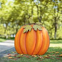 Glitzhome 38.5in. H Fall Oversized Metal Pumpkin Yard/ Wall Decor