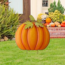Glitzhome 38.5in. H Fall Oversized Metal Pumpkin Yard/ Wall Decor