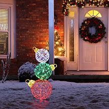 Glitzhome 39.25" Lighted 3D PVC Stacked Ornaments w 760 LED Lights