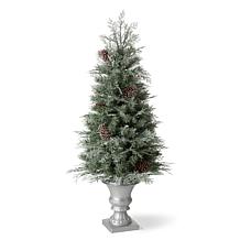 Glitzhome 4' Artificial Pine Christmas Tree w/130 White Lights & Urn